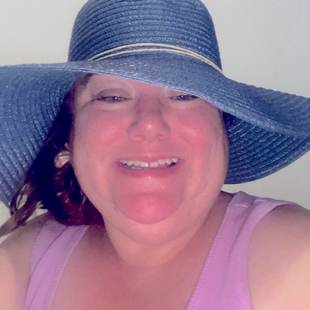New Blue hat in straw style large floppy sun protection